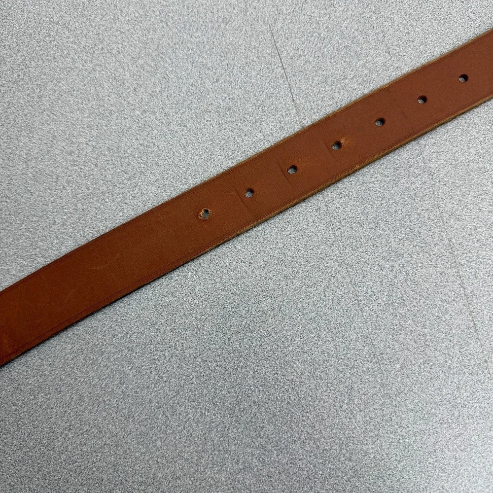 Madewell Leather Belt Womens XXL 2XL Brown Brass Buckle Tip Preppy Classic 1.25" - Picture 7 of 13